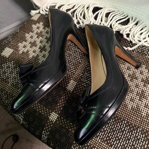 Cole Haan Black Stiletto Heels with Bow Detail 9.5 B